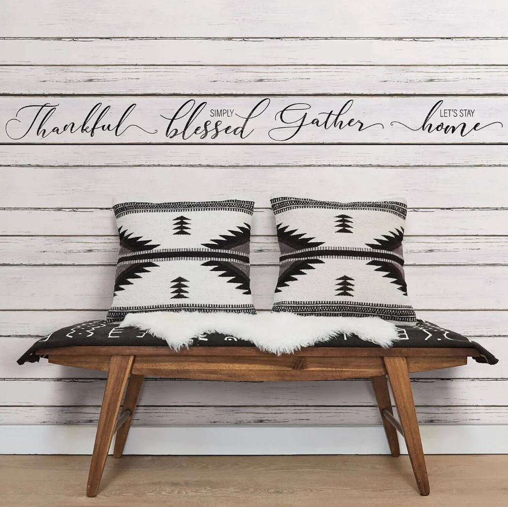 Wallpaper Border Lets Stay Home Farmhouse Words